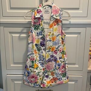 Floral Sleeveless Romper with Zipper